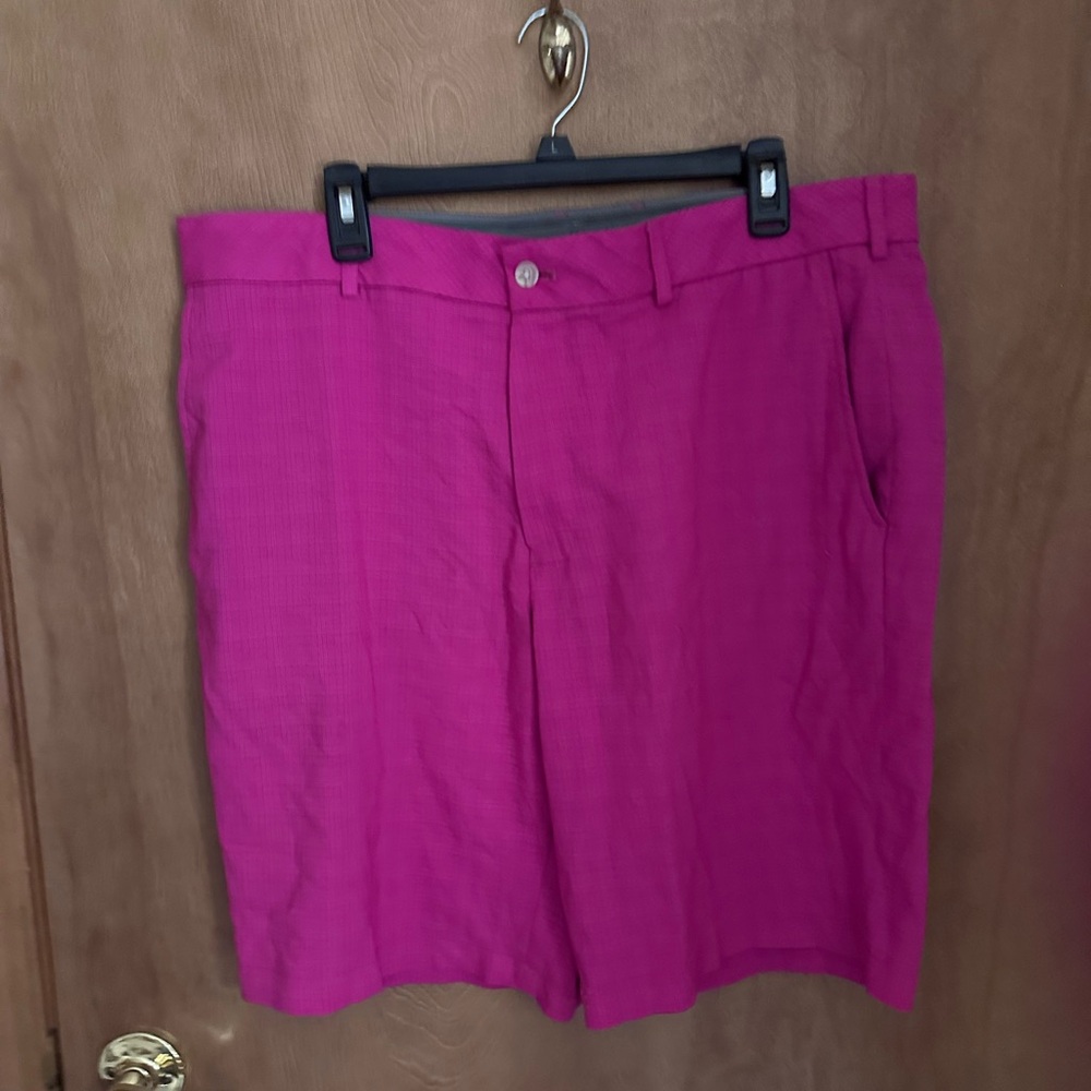 Pink golf shorts